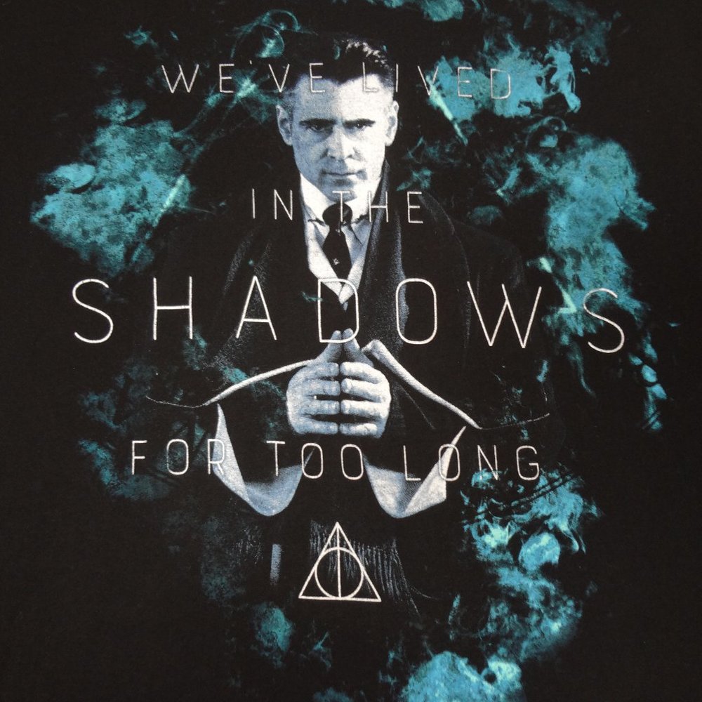 FANTASTIC BEASTS WE'VE LIVED IN THE SHADOWS TOO LONG BLACK LARGE T-SHIRT H904